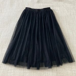 Black Tulle Midi Skirt